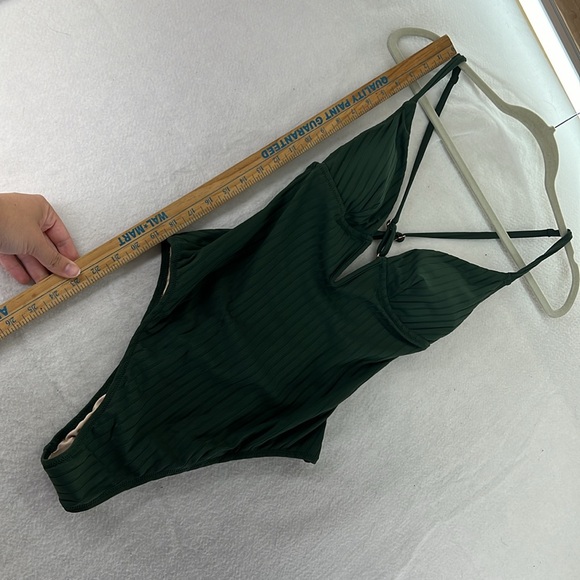 NWOT Shade & Shore One Piece Bikini Swimsuit Green Womens Size M - Picture 9 of 10